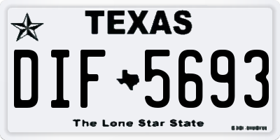 TX license plate DIF5693
