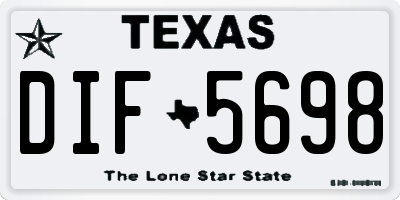 TX license plate DIF5698