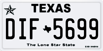 TX license plate DIF5699