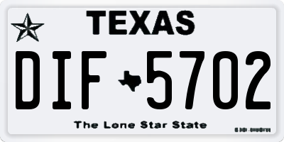 TX license plate DIF5702