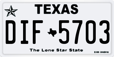 TX license plate DIF5703