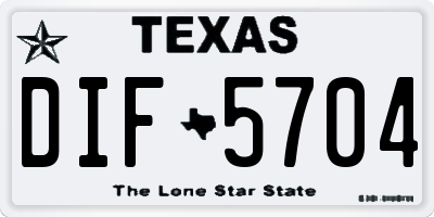 TX license plate DIF5704