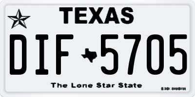 TX license plate DIF5705