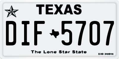 TX license plate DIF5707