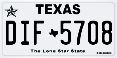 TX license plate DIF5708