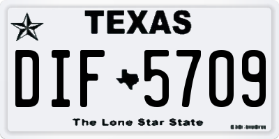 TX license plate DIF5709