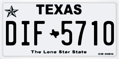 TX license plate DIF5710