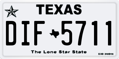 TX license plate DIF5711