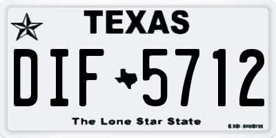TX license plate DIF5712