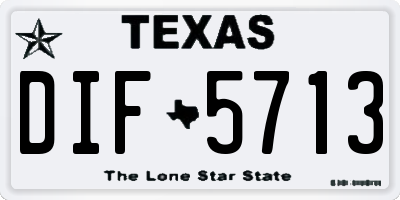 TX license plate DIF5713