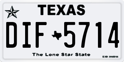 TX license plate DIF5714