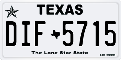 TX license plate DIF5715