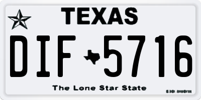 TX license plate DIF5716