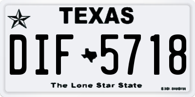 TX license plate DIF5718