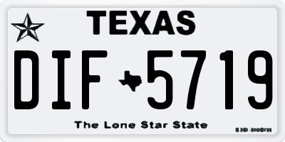 TX license plate DIF5719
