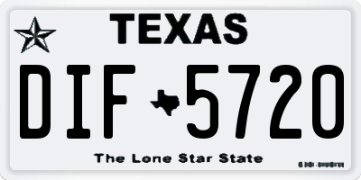 TX license plate DIF5720