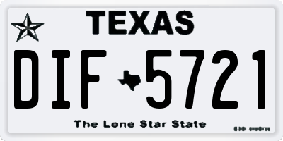 TX license plate DIF5721