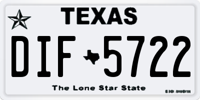 TX license plate DIF5722