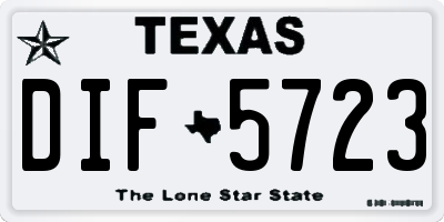 TX license plate DIF5723