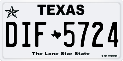 TX license plate DIF5724