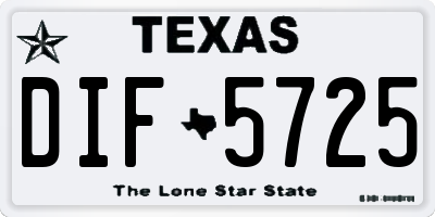 TX license plate DIF5725
