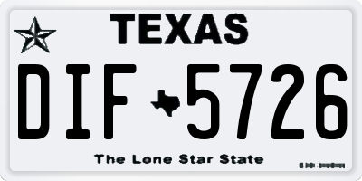 TX license plate DIF5726