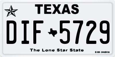 TX license plate DIF5729