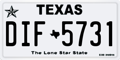 TX license plate DIF5731