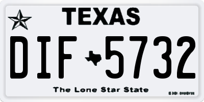 TX license plate DIF5732