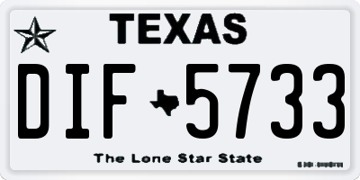 TX license plate DIF5733