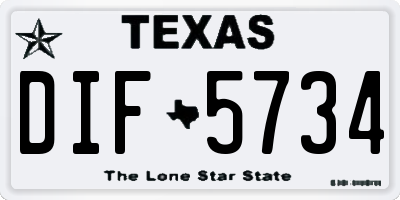 TX license plate DIF5734