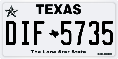 TX license plate DIF5735