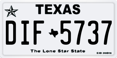 TX license plate DIF5737