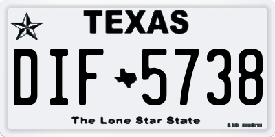 TX license plate DIF5738