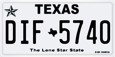 TX license plate DIF5740