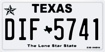 TX license plate DIF5741