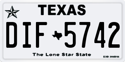 TX license plate DIF5742