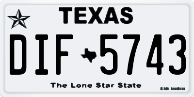 TX license plate DIF5743