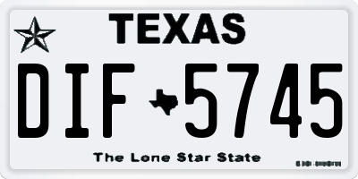 TX license plate DIF5745