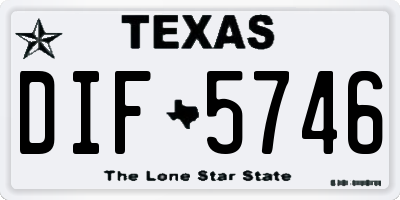 TX license plate DIF5746