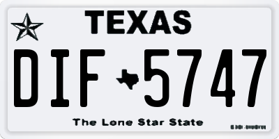 TX license plate DIF5747