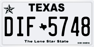 TX license plate DIF5748