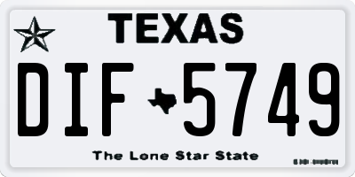 TX license plate DIF5749