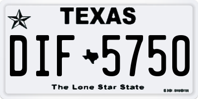 TX license plate DIF5750