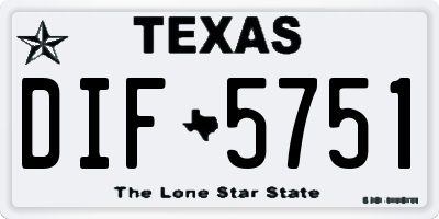 TX license plate DIF5751