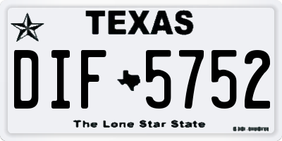 TX license plate DIF5752