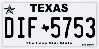 TX license plate DIF5753