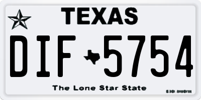 TX license plate DIF5754
