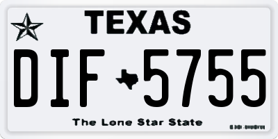 TX license plate DIF5755