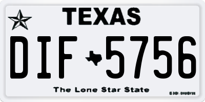 TX license plate DIF5756